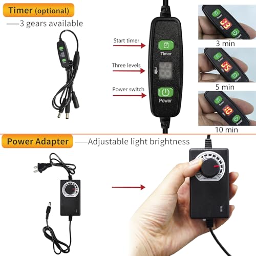 Resin UV Curing Box with Timer, 395nm UV LED Lights with 96 Lamp Beads, Upgraded Larger Size UV Curing Light Station, Adjustable Light Brightness, for SLA/DLP/LCD 3D Printer Solidify DIY Curing Makacces