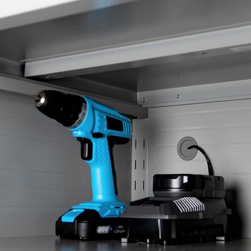 Seville Classics UltraHD Solid Steel Lockable Metal Storage Cabinet Locker Organizer w/Adjustable Shelves for Garage, Warehouse, Office, Classroom, Seville Classics