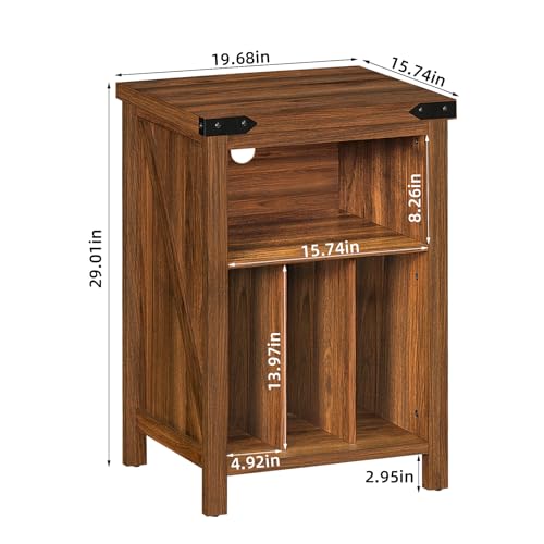 Record Player Stand with Vinyl Record Storage Holds up to 160 Albums,Large Wood Record Player Table Dispaly Shelf,Brown Turntable Stand Cabinet for Living Room,Bedroom,Office 7 Joaxswe