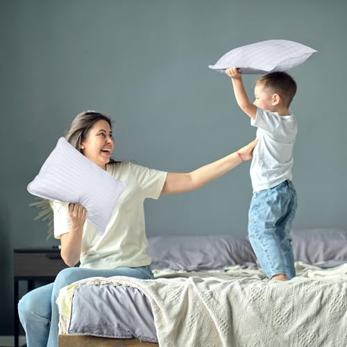 Utopia Bedding Toddler Pillow (White, 2 Pack), 13x18 Pillows for Sleeping, Soft and Breathable Cotton Blend Shell, Small Kids Pillow Perfect for Toddler Bed and Travel (Intended for Age 2 and up) Utopia Bedding