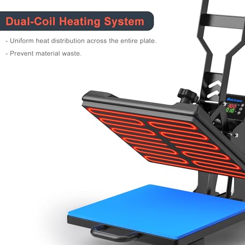 Delclynee 15" x 15" Slide Out (12.25") Heat Press Machine for T Shirts, Clamshell Pull Out Lower Platen, Industrial-Quality Digital Sublimation Printer for Heat Transfer Vinyl Delclynee