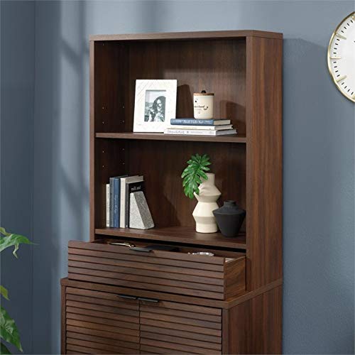 Sauder Englewood Engineered Wood Library Hutch in Spiced Mahogany Sauder