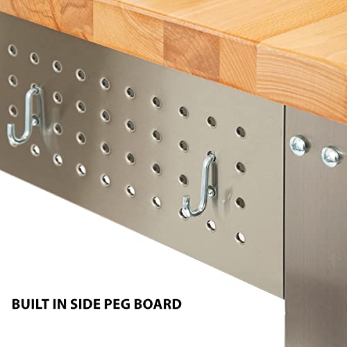 Seville Classics, Steel w/ Solid Wood Top, 48" W x 24" D x 37.5" H Seville Classics