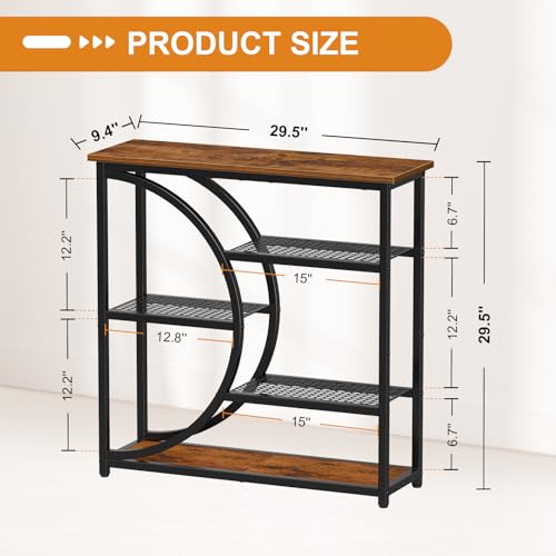 Snughome Entryway Table, Narrow Console Table, Industrial Sofa Table with 5 Tier Storage Shelves, Entrance Table for Hallway, Behind The Couch, Living Room, Foyer Snughome