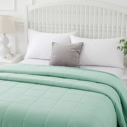 COMFLIVE Queen Blanket with Satin Trim, Bed Blanket for All Seasons - Winter Summer Comfort Soft (Green, Full/Queen) COMFLIVE