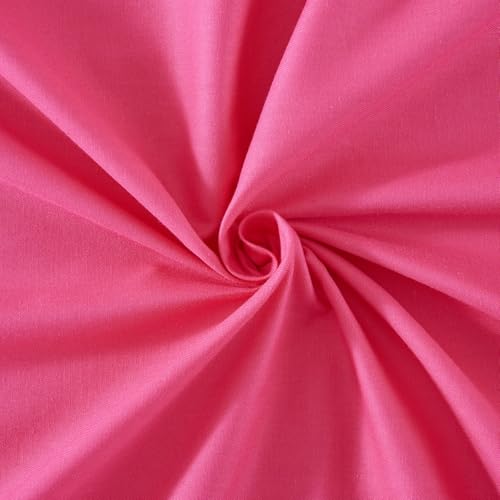 Homiest 3PCS Pure Cotton Fitted Sheet & Pillowcase Set, Queen Size, 400 Thread Count, Soft & Breathable, 15 Inch Deep Pocket, Luxury 5-Star Hotel Quality Cotton Sheets, Hot Pink Homiest