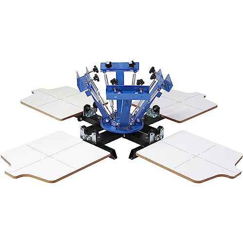 VEVOR Screen Printing Machine, 4 Color 4 Station 360° Rotable Silk Screen Printing Press, 21.2x17.7in Screen Printing Press, Double-Layer Positioning Pallet for T-Shirt DIY Printing VEVOR
