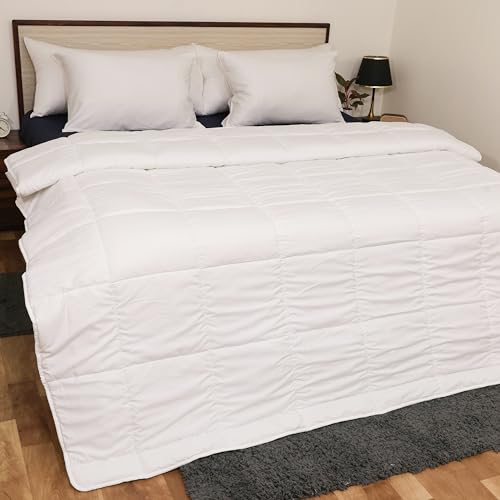 Mattress-Homes Comforter Duvet Insert Quilted Comforters 1 Piece Twin XL 100% Soft Comfy Microfiber Down Alternative Extra Long Twin Comforter Lightweight for Bedding White Solid All Season Mattress-Homes