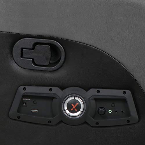 X Rocker Gamma Recliner Gaming Chair, 2.1 Bluetooth Audio System, Headrest Mounted Speakers, Built-in Footrest and Cupholder, 718001, 34.84" x 39.37" x 30.31", Black X Rocker