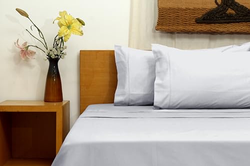 GO GREEN ORGANICS Organic Cotton Long Staple Silky Soft Single Pick Sateen Bed Sheet Set - Luxurious & Premium Hotel Quality - GOTS Certified - Solid Dyed (Grey Dawn, Queen (U.S. Standard)) GO GREEN ORGANICS