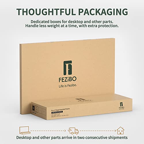 FEZIBO Triple Motor L Shaped Stadning Desk with LED Strip & Power Outrlets,63 inches Height Adjustable Stand up Corner Desk with Ergonomic Monitor Stand, Black Frame/Rustic Brown Top FEZIBO