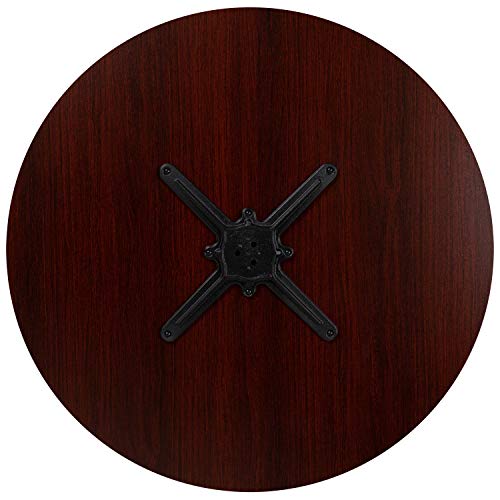 BizChair 36" Round Multi-Purpose Conference Table in Mahogany - Meeting Table for Office BizChair