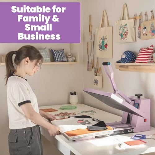 16x24 Heat Press Machine for T Shirts, 1.8-2kw, 72.77lbs High Pressure, Slide Out Sublimation Heat Transfer Press Suitable for Family or Small Business. (Purple, 16x24 Manual) Eonvest