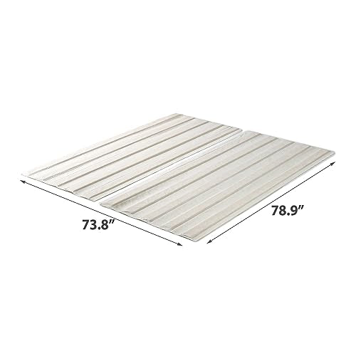 ZINUS Compack Fabric Covered Wood Slats, Bunkie Board, Box Spring Replacement, Natural, King Zinus