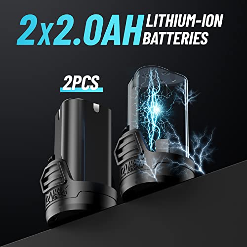 Seesii 3/8" Long Neck Ratchet Wrench, 40Ft-lbs 6" Extended Cordless Ratchet Wrench Kit w/ 2x2.0Ah Batteries & Fast Charge, 220RPM Variable Speed Ratcheting Wrench w/ 7 Sockets, RT400B Seesii