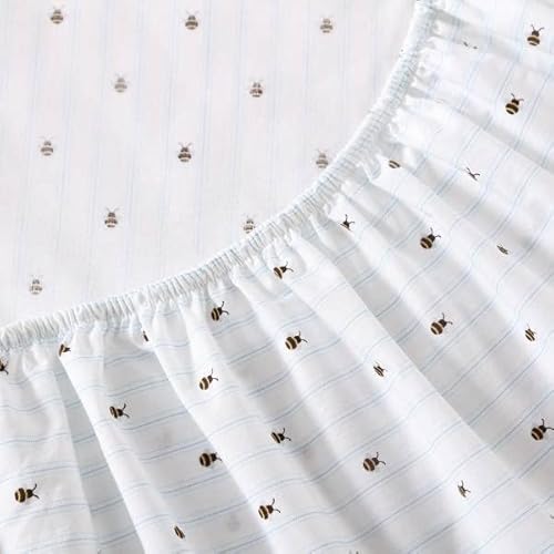 Poppy & Fritz - Full Sheets, Cotton Percale Bedding Set, Crisp & Cool, Ideal Bedding Set (Bumble Bees, Full) Poppy & Fritz