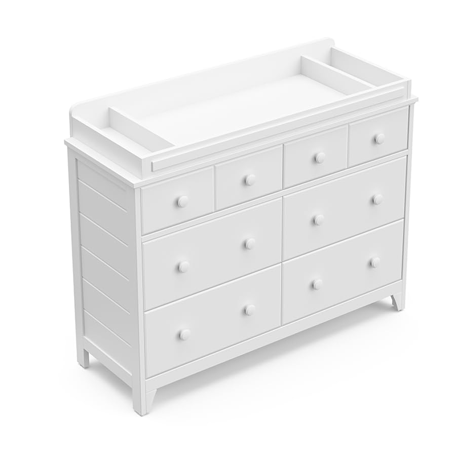 Storkcraft Moss 6 Drawer Dresser (White) – GREENGUARD Gold Certified Nursery Dresser, Safety-Focused Interlocking Drawer System, Chest of Drawers for Bedroom, Wood Craftsmanship Storkcraft