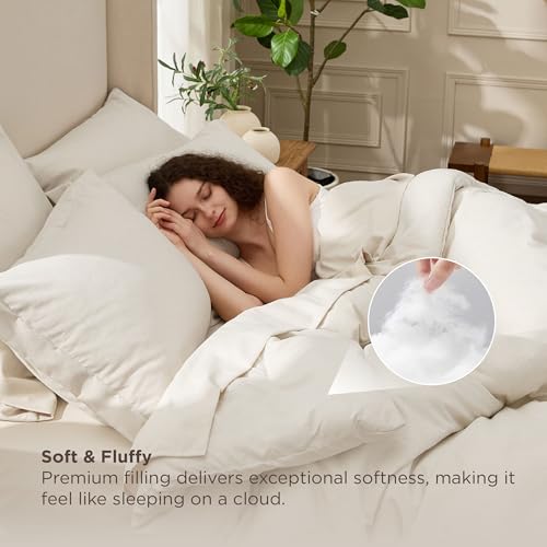 Bedsure Full Comforter Set Beige - Bed in a Bag Full Size Bedding 7 Pieces, Cationic Dyed Bed Set Gift for Family, Beige Soft Bedding for All Seasons Comforter with Sheets, Pillowcases & Shams Bedsure