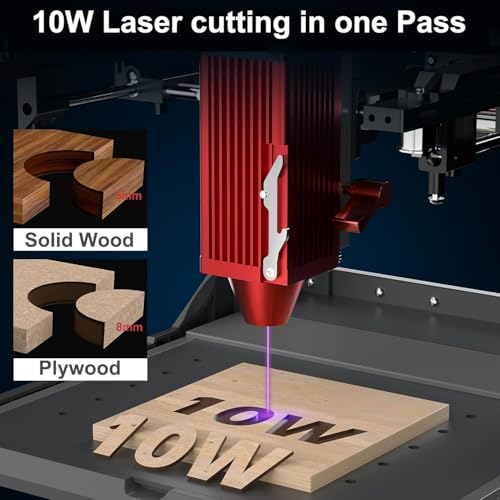 JWHetc Xpro10W Laser Engraver Machine, Portable 10000mW Laser Engraver and Cutter Machine for Wood Leather Metal Silicone Paper Glass Cloth,Class 1 (10W) JWHetc