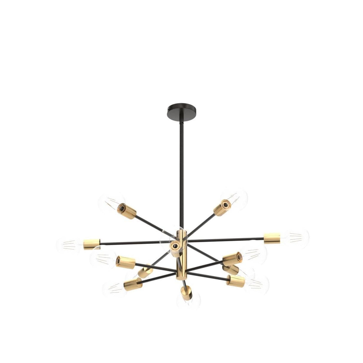 RUIYEY Modern Chandelier Ceiling Light Fixture Sputnik Chandeliers Gold and Black Farmhouse Chandelier Over Table 12-Light Height Adjustable Chandeliers for Dining Room, Living Room,Kitchen Island RUIYEY