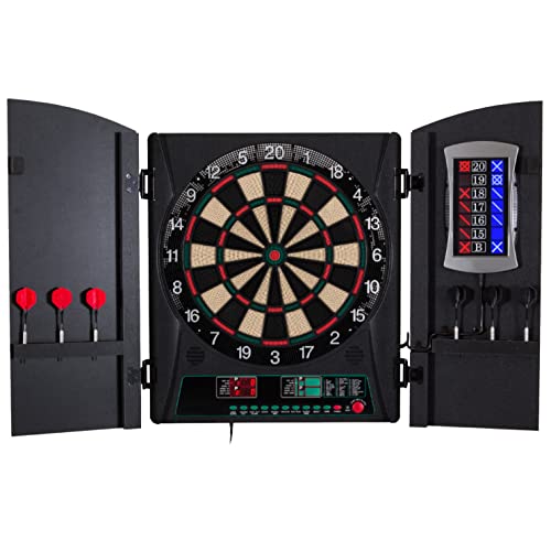 Arachnid Cricket Maxx 1.0 Electronic Dartboard Cabinet Set,Black Arachnid