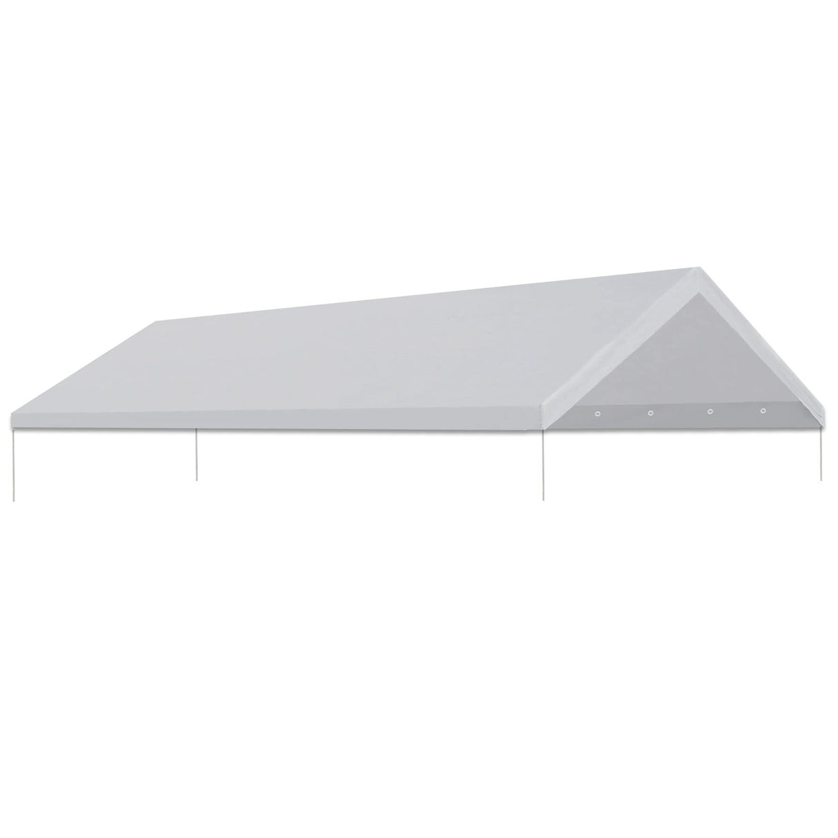 Strong Camel 10 x 20 Carport Canopy Replacement Cover Valance Canopy Replacements Top with Ball Bungees White (Only Cover, Frame is not Included) Strong Camel