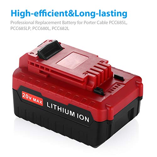 Powerextra 20V Max 6.0Ah Lithium Replacement Battery Compatible with Porter Cable PCC685L PCC680L Cordless Tools Batteries Powerextra