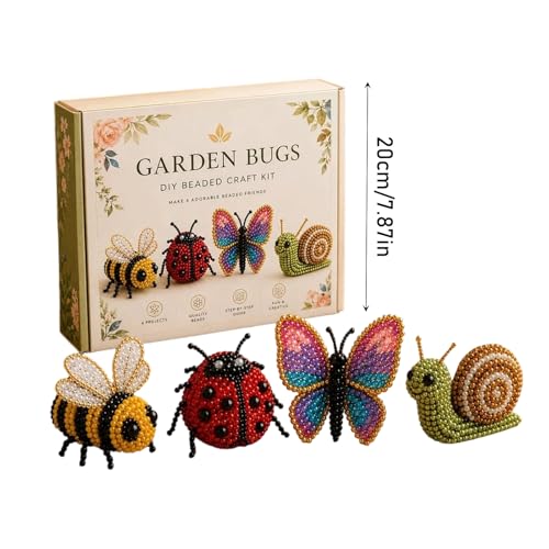 3D Beaded Animal Kit For Adults Tiny 3D Beaded Animals 3D DIY Bead Kit Beading Embroidery Kits 4 Cute Designs Animal Themed Beadwork Kits For Beginners & Craft Enthusiasts With Instructions 4Pcs-E