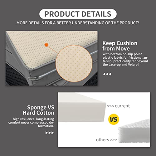 Rattaner 3 Pieces Patio Furniture Set Outdoor Sectional Wicker Patio Furniture Patio Couch with Ottoman and Outdoor Storage Table All-Weather Anti-Slip Cushions Waterproof Covers, Light Grey Rattaner