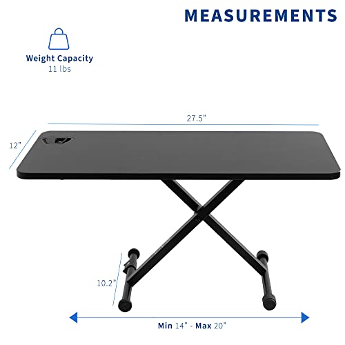 VIVO Black Small Single Top 28 inch Standing Desk Converter, Tabletop Sit to Stand Monitor Riser with Scissor Lift Height Adjustment, DESK-V011F VIVO