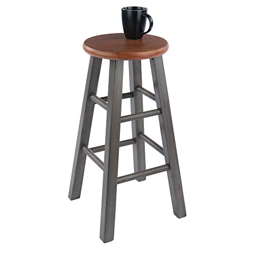Winsome Wood Ivy Counter Stool, Rustic Gray and Teak, 24" Winsome