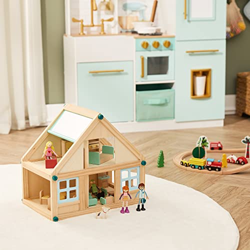 Olivia's Little World Kids Buildable Furnished Wooden Dollhouse for 3.5" Dolls Olivia's Little World