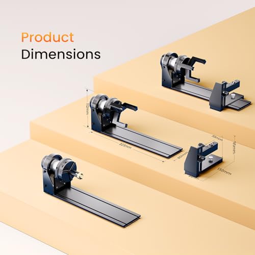 Longer Chuck Rotary Roller is Ideal for Engraving Cylindrical, Wine Glasses, and Irregular Items. Compatible with Ray5, Ray5mini, B1, and Most Other Laser engravers, Meeting Diverse Engraving Needs. Longer