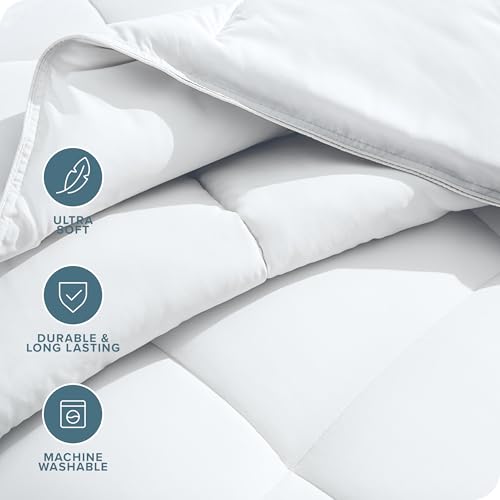 Bare Home Duvet Insert Comforter - Queen Size - Goose Down Alternative - Ultra-Soft - Premium 1800 Series - All Season Warmth - Bedding Comforter (Queen, White) Bare Home