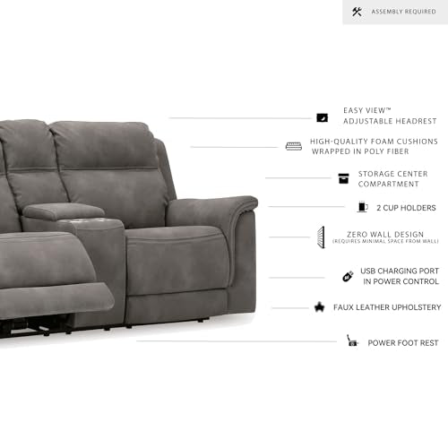 Signature Design by Ashley Next-Gen DuraPella Love Seats, Slate Signature Design by Ashley