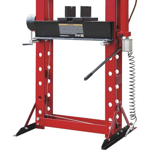Strongway 40-Ton Pneumatic Shop Press with Gauge and Winch Strongway