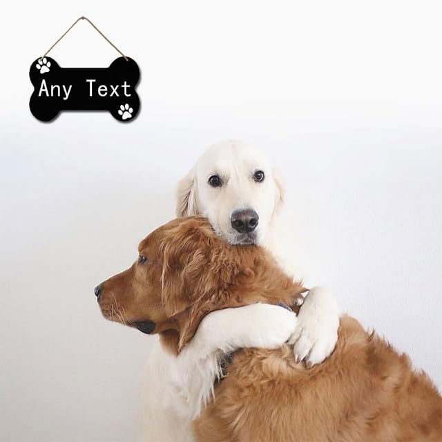 Personalized Dog Bone Sign Custom Dog House Wood Sign Decor Custom Name Pet Sign for Home Farmhouse Decor 4.8"x8.4" Welcome Dog Sign Dog Lover Gifts Sokomurg