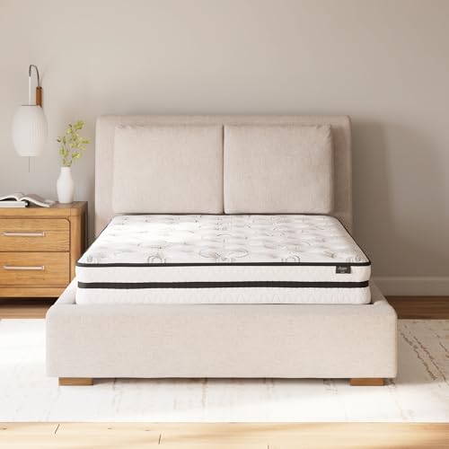 Signature Design by Ashley Full Size Chime 10 Inch Medium Firm Hybrid Mattress with Cooling Gel Memory Foam for Pressure Relief, Fiberglass Free, Mattress In A Box Signature Design by Ashley