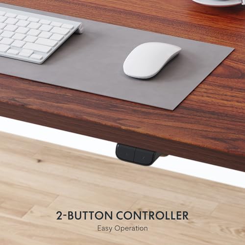 FLEXISPOT Standing Desk 55 x 28 Inches Electric Stand Up Desk Workstation, Whole-Piece Desk Board Home Office Computer Height Adjustable Desk (Black Frame + 55" Mahogany Top 2 Packages) FLEXISPOT