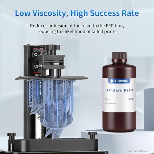 ANYCUBIC 3D Printer Resin Bundle, 405nm SLA UV-Curing Resin with High Precision and Quick Curing & Excellent Fluidity for LCD 3D Printing (Grey+Clear+White+Black,1kg per Bottle, 4kg in Total)