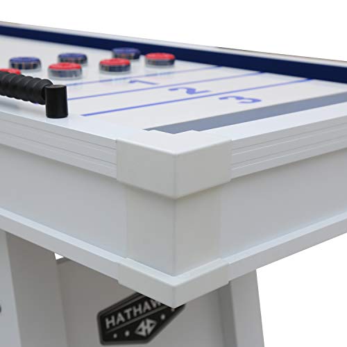 Hathaway Crestline 12-Ft Indoor/Outdoor Shuffleboard Table, Great for Patio, Decks and Family Game Rooms - Designed to Withstand The Elements, White Hathaway