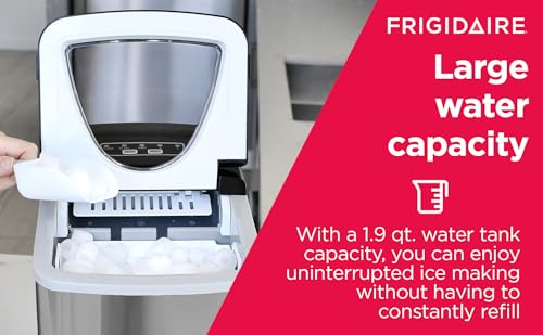 Frigidaire EFIC123-SS Counter Top Maker, Produces 26 pounds Ice per Day, Stainless Steel Frigidaire