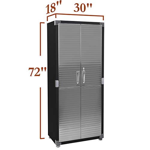 Seville Classics UltraHD Stainless Steel 2-Door Lockable Storage Cabinet, Satin Graphite Seville Classics