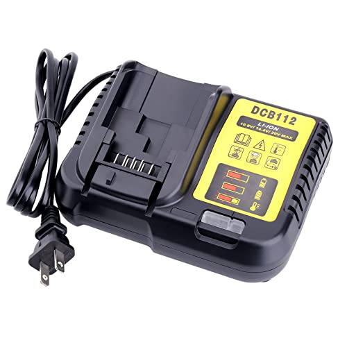 Biswaye DCB112 DCB115 20V Max Charger Charges All DCB201 DCB204 DCB606 DCB609 DCB207 DCB206 DCB203 DCB200 DCB120 DCB127 12V Max, 20V Max and 60V Max Li-Ion Cordless Tool Battery Packs Biswaye