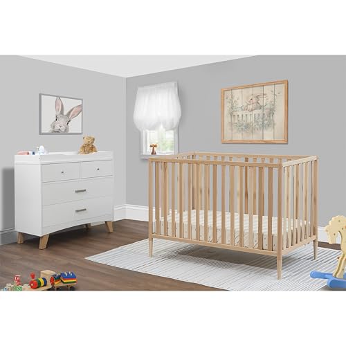 Sorelle Furniture Happy 3-in-1 Convertible Crib, Baby Crib to Toddler Bed, Sustainable Beech Wood, Non-Toxic Finish, Natural Wood Nursery Furniture