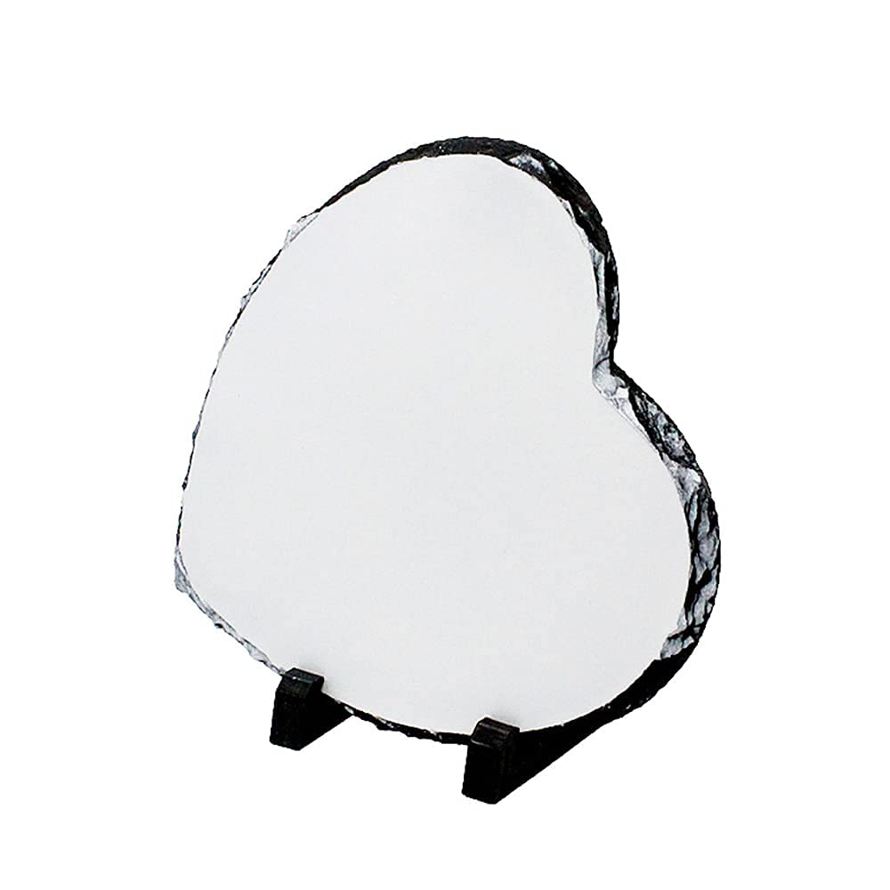 MR.R Heart Rock Slate Photo Plaque Picture Frame, Customized Photo Frame Novelty for Wedding,Birthday,Baby Birth,5.95.9 inch MR.R