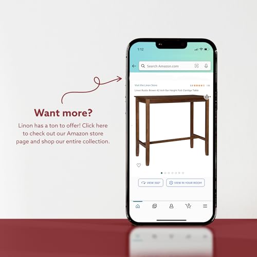 Linon White Bar Height Claridge Wooden 42" Pub Table Linon