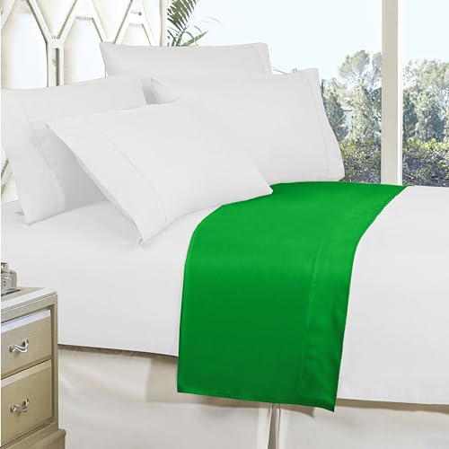 Elegant Comfort Premium Hotel Quality 1-Piece Flat Sheet, Luxury and Softest 1500 Premium Hotel Quality Microfiber Bedding Flat Sheet, Wrinkle-Free, Stain-Resistant, Twin/Twin XL, Emerald Green Elegant Comfort