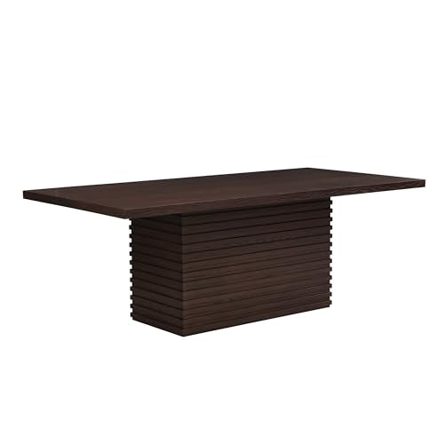 Christopher Knight Home Coad 84 inch Wooden Dining Table, Modern Rectangular Kitchen Dinner Table for 6-8 People, Wave Base Wooden Dining Furniture for Kitchen Office Conference Room, Espresso Brown Christopher Knight Home