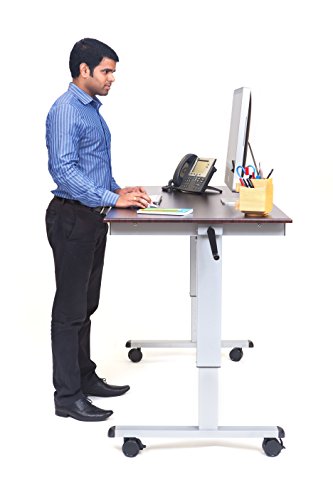 Luxor STANDUP-CF60-DW 60" High Speed Crank Adjustable Stand Up Desk Luxor
